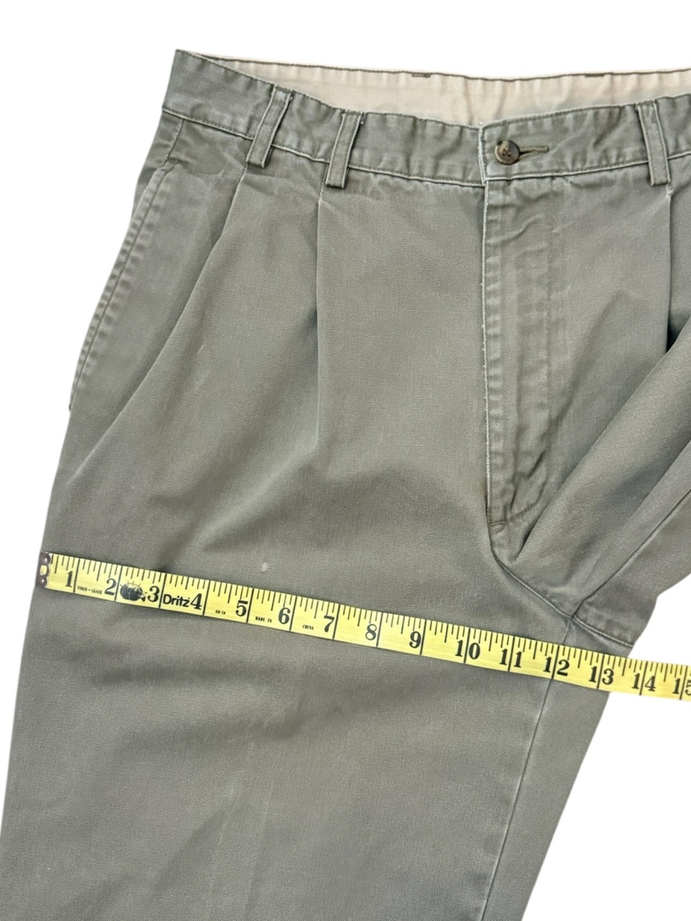 VTG Y2K Banana Republic Pleated Khaki Pants Olive Green 32x32 Fits 31x28.5 Fair - Picture 12 of 16
